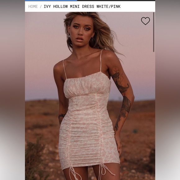 Princess Polly Dresses & Skirts - princess polly IVY HOLLOW MINI DRESS WHITE/PINK !!🌸✨🤍